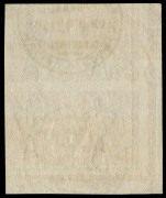 COMMONWEALTH OF AUSTRALIA: KGV Heads - Single Watermark: 5d Yellow-Brown Single-line Perf imperforate plate proof lower-left corner block of 4 [L49-50/55-56] in the issued colour on ungummed watermarked paper BW #122PP(3)A, margins large to enormous, canc - 2