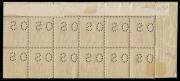 COMMONWEALTH OF AUSTRALIA: KGV Heads - Single Watermark: 1d Brownish Red Rough Paper punctured 'OS' G75, BW:72Nbb marginal block of 12 [L1-6/7-12] from Plate 3, Strong Compartment Lines especially at the left & top of all six upper units, stamps unmounte - 2