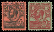 Falkland Islands: Falkland Islands: KGV DEFINITIVES comprising 1912-20 values to 3/-; 1921-28 values to 3/- and the 1929-36 (SG.116-126) &frac12;d - &pound;1 Whale & Penguin set. Cat.&pound;1045+. (21 stamps). Mint.
