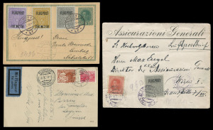 AUSTRIA - Aerophilately & Flight Covers: AUSTRIA - Aerophilately & Flight Covers: 1918-33 flown covers and cards, comprising May 1918 Lvov (Lemberg) to Vienna, May 1918 Vienna to Lemberg (Lvov), March 1926 Vienna to Leysin (Switzerland), March 1927 Vienn