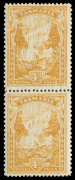TASMANIA: 1905-12 (SG.247db) 4d orange-yellow, perforated 12&frac12; x 11, upper unit Mint, lower unit MUH. Cat.&pound;1000+.