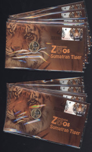 Coins & Banknotes: Philatelic Numismatic Covers - PNCs: 2012 $1 Sumatran Tiger - Australian Zoos PNC. (10).