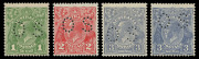 COMMONWEALTH OF AUSTRALIA: KGV Heads - Small Multiple Watermark Perf 13½ x 12½: Perforated OS group comprising 1d Green (Die II) **, 2d Red (Die III) **, 3d Blue (Die Ia) * & 3d Blue (Die II) ** (SG.O98b, O104a, O106 & O106b). (4) MUH/MLH. BW: $825.