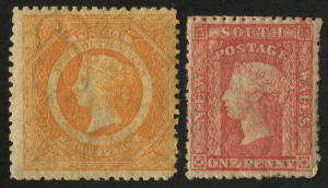 NEW SOUTH WALES: 1860-72 (SG.155 &167a) 1d dull red & 8d red-orange, both Mint, large part o.g. Cat.&pound;625.