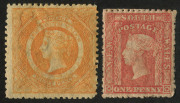 NEW SOUTH WALES: 1860-72 (SG.155 &167a) 1d dull red & 8d red-orange, both Mint, large part o.g. Cat.&pound;625.