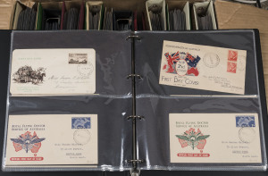 COMMONWEALTH OF AUSTRALIA: First Day & Commemorative Covers: FIRST DAY COVERS: 1937-92 extensive collection/accumulation in 11 large albums; mainly decimal period, with many sets present as singles as well as blocks, PSEs, Pre-paid cards and other products. Substantial face value. (100s).