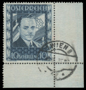 AUSTRIA: 1936 10s Dollfuss, FU corner example with WIEN cds.&nbsp;