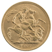 Coins - Australia: Sovereigns: MELBOURNE MINT SOVEREIGNS: 1907 & 1910 Edward VII, EF/aUnc; together with a gold-plated Dennison sovereign case in lovely condition. (3 items).