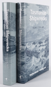 COMMONWEALTH OF AUSTRALIA: Philatelic Literature & Accessories: Tasmania: 'Tasmanian Shipwrecks Volume 1: 1797-1899' & 'Volume 2 - 1900-1999' by Graeme Broxam & Michael Nash, details the 1000 plus vessels wrecked in the waters around Tasmania, usually due to treacherous winds of the "Roaring Forties", both volumes copiously illustrated. Non-philatelic, nonetheless a wonderful reference for wreck mail specialists.