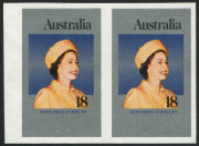COMMONWEALTH OF AUSTRALIA: Decimal Issues: 1977 (SG.645) 18c Silver Jubilee, horizontal pair COMPLETELY IMPERFORATE, MUH. BW:765b - $200. Superb condition.