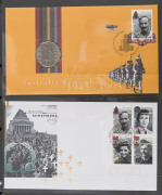 COMMONWEALTH OF AUSTRALIA: General & Miscellaneous: Consignment balance of mostly 1980s-90s unaddressed FDCs (toning in places) in six volumes; 1994 Year of the Family & 1995 Weary Dunlop PNCs; also Territories including with AAT 1966 Defintives stamp pac - 2