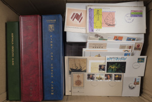 COMMONWEALTH OF AUSTRALIA: Decimal Issues: 1970s-80s accumulation including 1966-84 collection in Seven Seas hingeless album approx 90% complete, 1976-80 year collection pack, 1981, 1982, 1983, 1984 (2) & 1988 (2) yearbooks, stockbook with gutter pairs & blocks of 4, also stamp packs and loose stamps, plus FDCs with values to $5, and a few GB and foreign covers, mint FV: $500+. (100s)