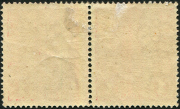 COMMONWEALTH OF AUSTRALIA: KGV Heads - Single Watermark: 1d Brownish-Red Die III (G112) pair with variety "Break in upper frame at left" [15] on left side unit (small hinge thin), shade identified by Orlo Smith (for then G107), and gives the correct purpl - 3