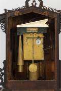 EMILIAN WEHRLE Black Forest Trumpeter Tyrolean shelf clock, plays two announcements on 8 horns, circa 1880, 104cm high - 3