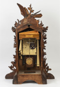 EMILIAN WEHRLE spectacular Black Forest Drum Trumpeter shelf clock with 3 horns, circa 1865, 90cm high - 2