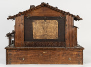 Swiss Musical Chalet clock containing a six tune cylinder music box, circa 1885, 47cm high, 60cm wide - 3