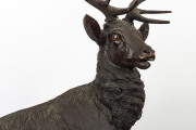BLACK FOREST musical stag clock with eagle bracket, time and strike with music on the hour, 19th century, ​with eight long play airs. an impressive piece standing and imposing 196cm high - 3