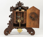 BLACK FOREST shelf model cuckoo clock with finely carved edelweiss floral case, circa 1865, 46cm high - 2