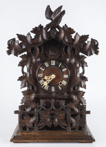 BLACK FOREST shelf model cuckoo clock with carved bone hands, circa 1870, 55cm high
