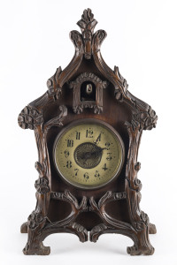 BLACK FOREST woodland cuckoo clock with balance wheel movement, circa 1870s, 35cm high