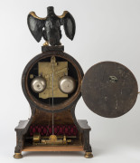 JOSEPH RUTSCHMAN Viennese early full Grande Sonnerie mantel clock with pull cord repeat, calendar dial, strikes at the hour and is followed by a tune on the Austrian music box mechanism, dial marked "Egidius Arztin Wien", walnut case with gesso eagle fini - 3