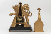 Viennese Cupid and Lion time and strike mantel clock with moving eyes, gilt wood and gesso case, circa 1800, 45cm high - 2