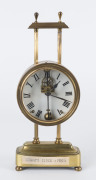 English Gravity clock in brass case, circa 1900, 26cm high