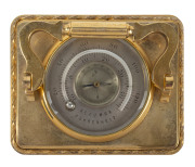 Large French Industrial carriage clock with thermometer top in gilt metal case, circa 1890, ​26cm high - 2