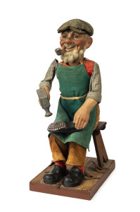 AUTOMATON "Cobbler", from the Williams The Shoeman shop window display in Yarrawonga Victoria, clockwork mechanism, early 20th century, 55cm high
