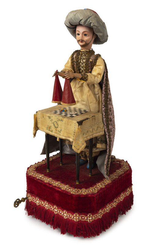 AUTOMATON Turkish magician with French musical clockwork movement, circa 1890, 48cm high