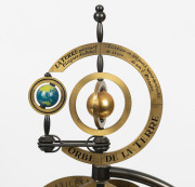 An Orrery Armillary Sphere, double train fusee movement on chalice stand housed in a spectacular glass dome, French, early to mid 20th century, the Orrery 63cm high, the dome 75cm high - 3