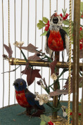 French singing birdcage timepiece with two birds, 19th century, ​full whistle, setting for intermittent. 50cm high - 2