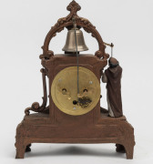 French "Monk" novelty alarm clock, gilt cast metal case, circa 1890, ​27cm high - 2