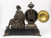 ANSONIA "Reubens" American figural gilt metal 8 day mantel clock with half hour strike and visual escapement, circa 1885, 41cm high - 2