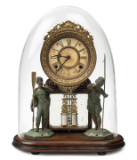 ANSONIA "Crystal Palace No.1, Extra" American mantel clock in glass dome, 19th century 48cm high