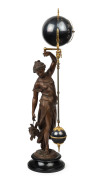 ANSONIA "The Huntress" swing clock, bronze finished spelter and gilt metal on wooden plinth, 19th century, ​62cm high - 2