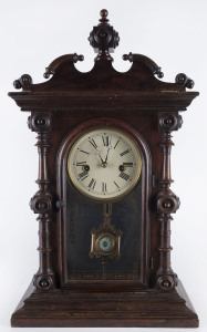 E.N. WELCH "Cary V.P." 8 day time and strike shelf clock with tablet pendulum and original paper dial, circa 1880, 53cm high