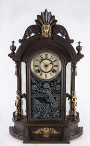ANSONIA "Trumph" 8 day time and strike shelf clock in walnut case, circa 1880, 61cm high