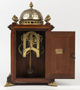 ANSONIA "Antique Number 1" mantel clock with enamel cartouche numerals, walnut case with ornate gilt metal decoration, circa 1894, ​46cm high - 2