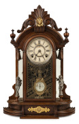 F. KROEBER "Occidental" American parlour clock with 8 day time and strike and impressive pendulum with adjustable dial, circa1880. Note: this clock appears in the Kroeber catalogue in 1880 and bears a striking similarity to the Ansonia Triumph, 61cm