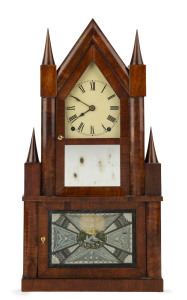 TERRY & ANDREWS, Bristol, Conn. American 8 day "Double Steeple" or "Steeple on Steeple" shelf clock in rosewood case, circa 1845, 64cm high