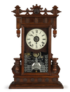 SETH THOMAS "Beloit" 8 day time and strike alarm shelf clock in walnut case, circa 1895, ​59cm high