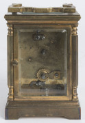 French carriage clock in brass case with original leather carry case, 19th century, ​14cm high - 2