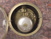 French time and strike mantel clock with visual escapement in rouge marble case, 19th century, ​33cm high - 2