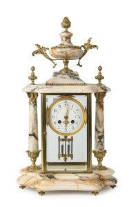 French four glass crystal regulator with marble and ormolu mounts, 15 day movement with mercury pendulum, 19th century, 52cm high