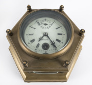 Novelty "Shaving Monkey Barber" clock, together with a brass table clock, 20th century, monkey clock 19cm high - 2