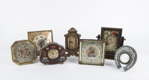 Seven assorted decorative clocks, 20th century, ​the tallest 18cm high