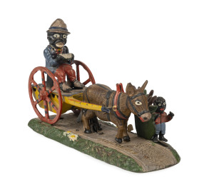 BAD ACCIDENT Mechanical Bank, painted cast iron, 27cm long