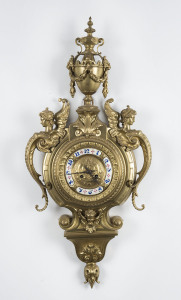 French gilt bronze cartel clock, mid 19th century, ​82cm high