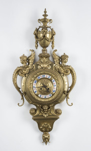 French gilt bronze cartel clock, mid 19th century, 82cm high